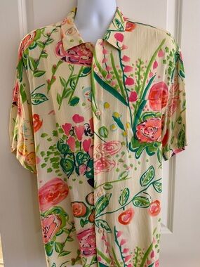 Jams World Men’s Hawaiian Aloha Short-Sleeve Shirt, XL, “Enchanted” great cond.